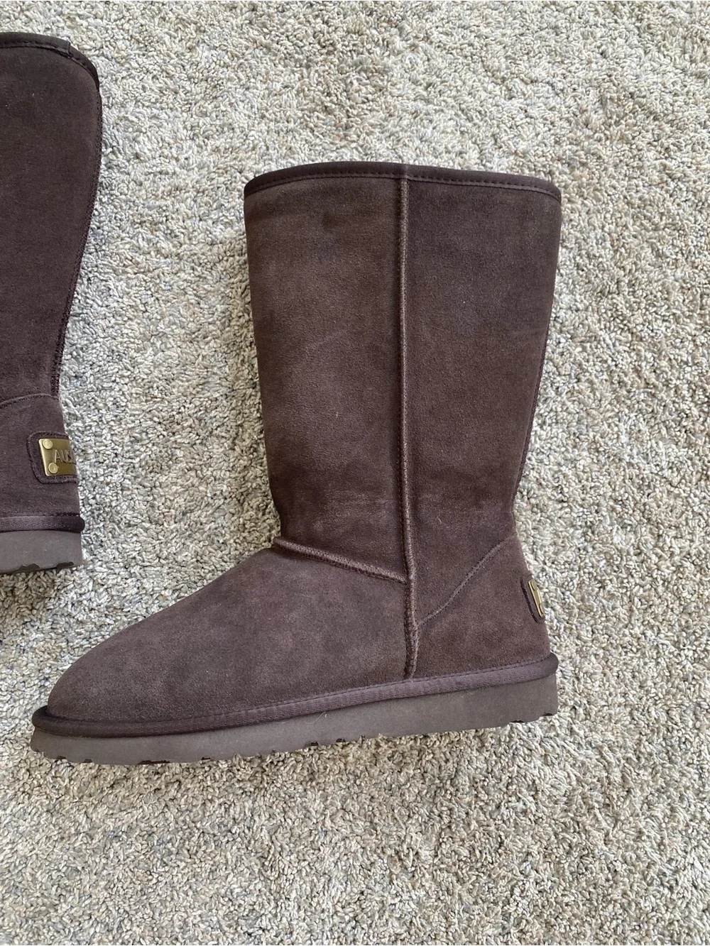 Chocolate Brown Plush Fuzzy Boots